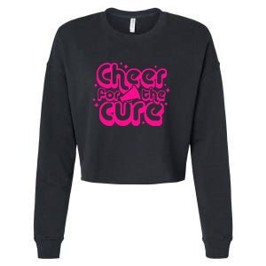 Cheer For The Cure Breast Cancer Awareness Pink Ribbon Gift Cropped Pullover Crew