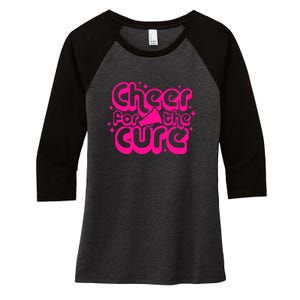 Cheer For The Cure Breast Cancer Awareness Pink Ribbon Gift Women's Tri-Blend 3/4-Sleeve Raglan Shirt