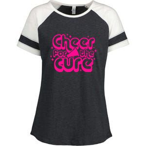 Cheer For The Cure Breast Cancer Awareness Pink Ribbon Gift Enza Ladies Jersey Colorblock Tee