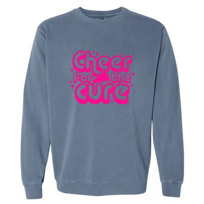 Cheer For The Cure Breast Cancer Awareness Pink Ribbon Gift Garment-Dyed Sweatshirt