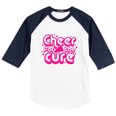 Cheer For The Cure Breast Cancer Awareness Pink Ribbon Gift Baseball Sleeve Shirt