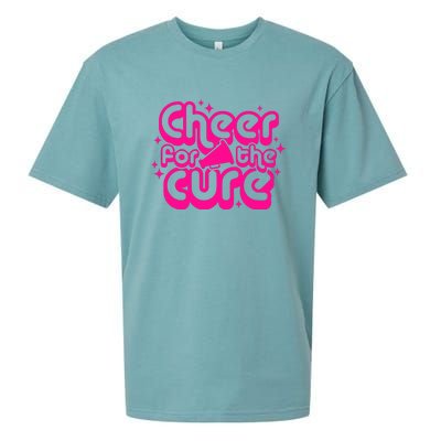 Cheer For The Cure Breast Cancer Awareness Pink Ribbon Gift Sueded Cloud Jersey T-Shirt