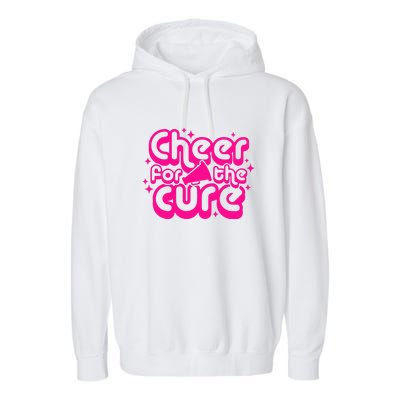 Cheer For The Cure Breast Cancer Awareness Pink Ribbon Gift Garment-Dyed Fleece Hoodie