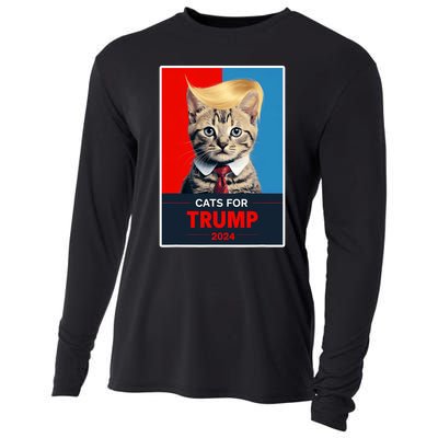 Cats For Trump 2024 Election Cooling Performance Long Sleeve Crew