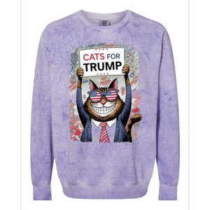 Cats For Trump 2024 Kittens And Ducks For Trump Vance 2024 Cool Gift Colorblast Crewneck Sweatshirt