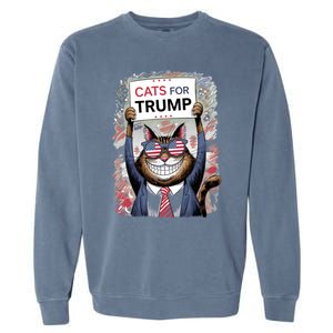 Cats For Trump 2024 Kittens And Ducks For Trump Vance 2024 Cool Gift Garment-Dyed Sweatshirt