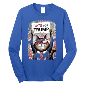 Cats For Trump 2024 Kittens And Ducks For Trump Vance 2024 Cool Gift Long Sleeve Shirt