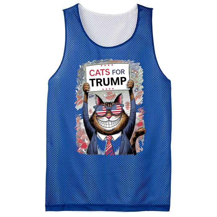 Cats For Trump 2024 Kittens And Ducks For Trump Vance 2024 Cool Gift Mesh Reversible Basketball Jersey Tank