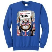 Cats For Trump 2024 Kittens And Ducks For Trump Vance 2024 Cool Gift Tall Sweatshirt