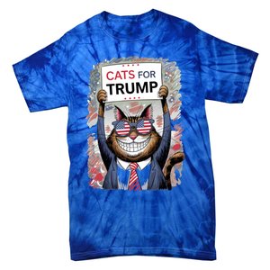 Cats For Trump 2024 Kittens And Ducks For Trump Vance 2024 Cool Gift Tie-Dye T-Shirt