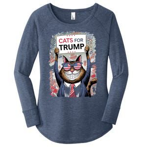 Cats For Trump 2024 Kittens And Ducks For Trump Vance 2024 Cool Gift Women's Perfect Tri Tunic Long Sleeve Shirt