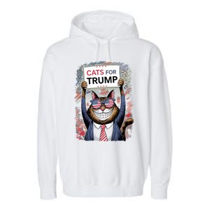 Cats For Trump 2024 Kittens And Ducks For Trump Vance 2024 Cool Gift Garment-Dyed Fleece Hoodie