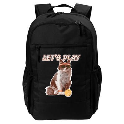Cool Funny Tennis Cat Wearing Sunglasses Tennis Racket Ball Backpack
