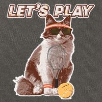 Cool Funny Tennis Cat Wearing Sunglasses Tennis Racket Ball Cotton Canvas Backpack