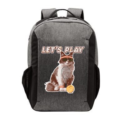 Cool Funny Tennis Cat Wearing Sunglasses Tennis Racket Ball Vector Backpack