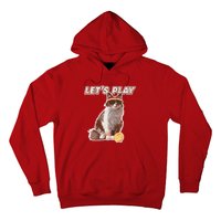 Cool Funny Tennis Cat Wearing Sunglasses Tennis Racket Ball Hoodie