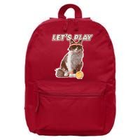 Cool Funny Tennis Cat Wearing Sunglasses Tennis Racket Ball 16 in Basic Backpack
