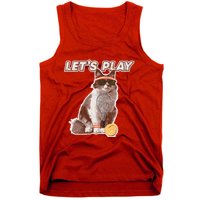 Cool Funny Tennis Cat Wearing Sunglasses Tennis Racket Ball Tank Top