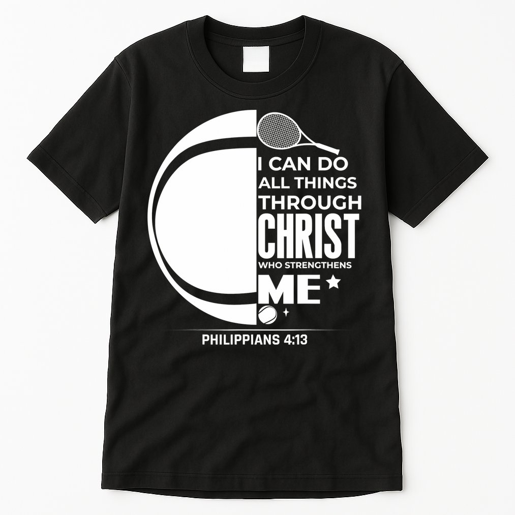 Christian Funny Tennis Player Gift Tall T-Shirt