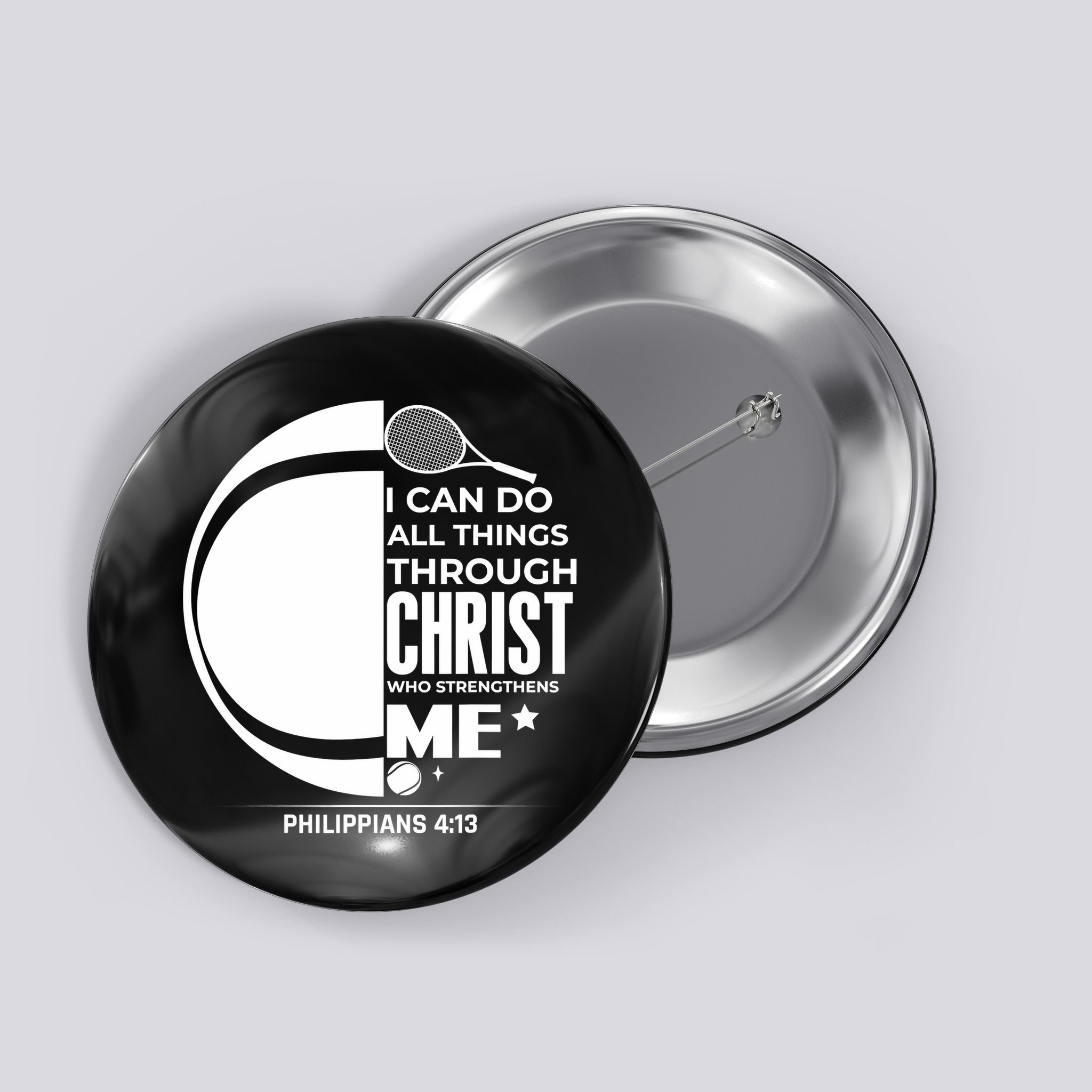 Christian Funny Tennis Player Gift Button
