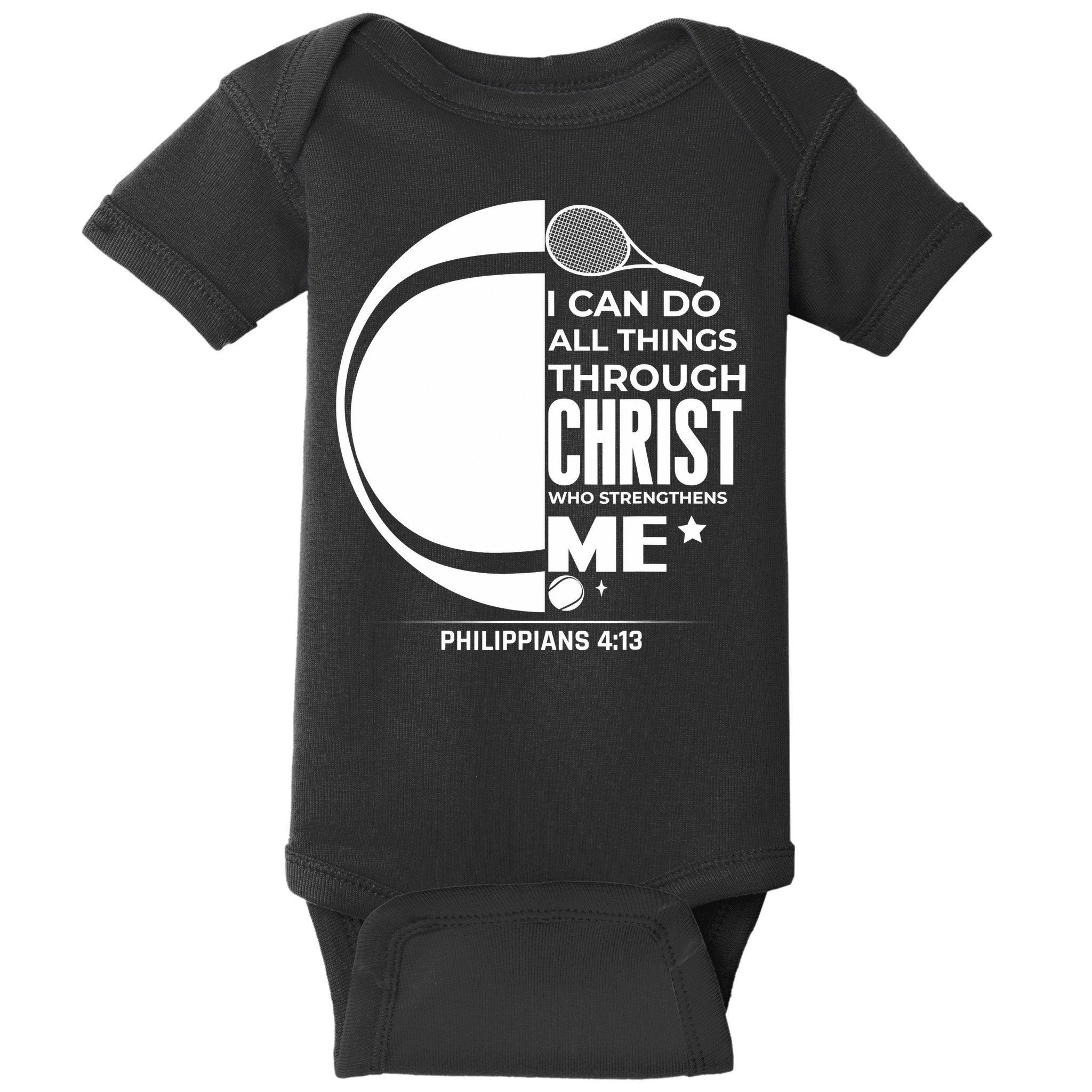 Christian Funny Tennis Player Gift Baby Bodysuit