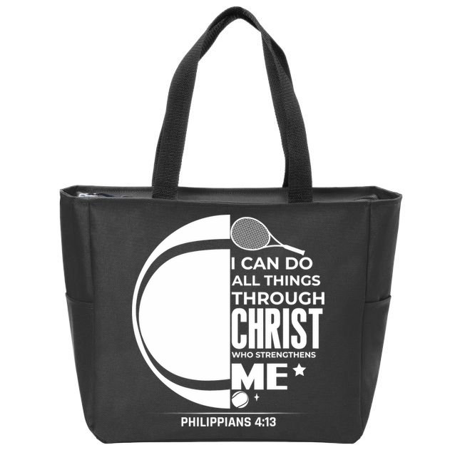 Christian Funny Tennis Player Gift Zip Tote Bag