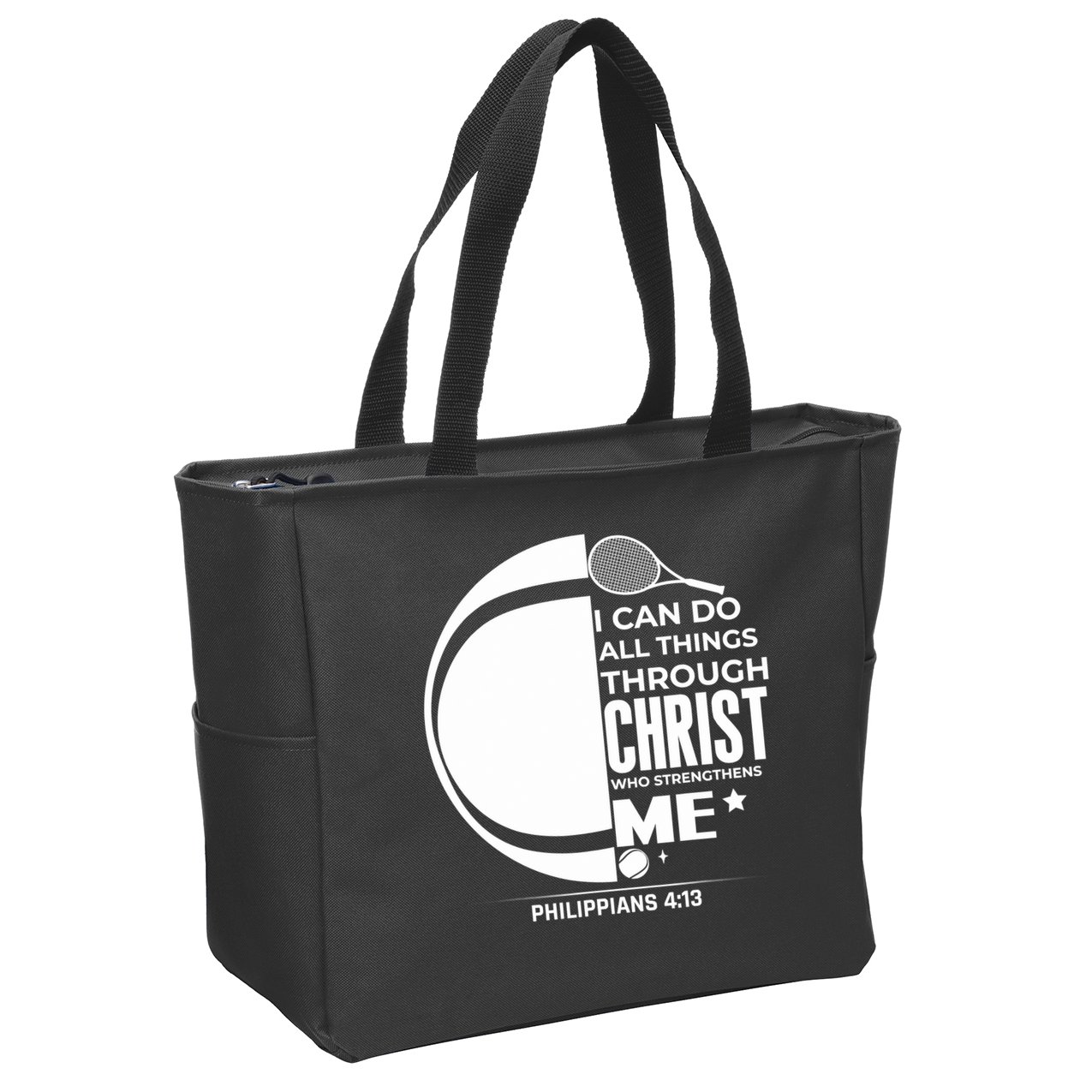 Christian Funny Tennis Player Gift Zip Tote Bag