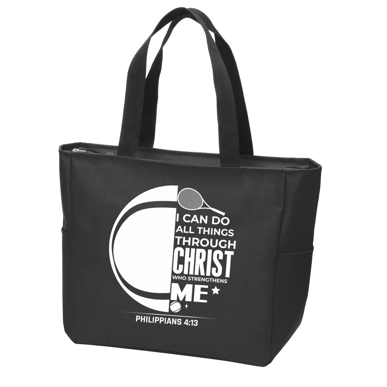 Christian Funny Tennis Player Gift Zip Tote Bag