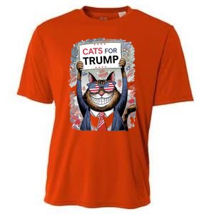 Cats For Trump 2024 Kittens And Ducks For Trump Vance 2024 Meaningful Gift Cooling Performance Crew T-Shirt