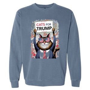 Cats For Trump 2024 Kittens And Ducks For Trump Vance 2024 Meaningful Gift Garment-Dyed Sweatshirt