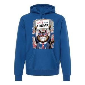 Cats For Trump 2024 Kittens And Ducks For Trump Vance 2024 Meaningful Gift Premium Hoodie