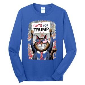 Cats For Trump 2024 Kittens And Ducks For Trump Vance 2024 Meaningful Gift Tall Long Sleeve T-Shirt