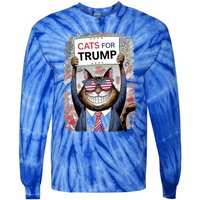 Cats For Trump 2024 Kittens And Ducks For Trump Vance 2024 Meaningful Gift Tie-Dye Long Sleeve Shirt