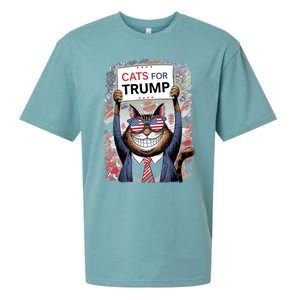 Cats For Trump 2024 Kittens And Ducks For Trump Vance 2024 Meaningful Gift Sueded Cloud Jersey T-Shirt