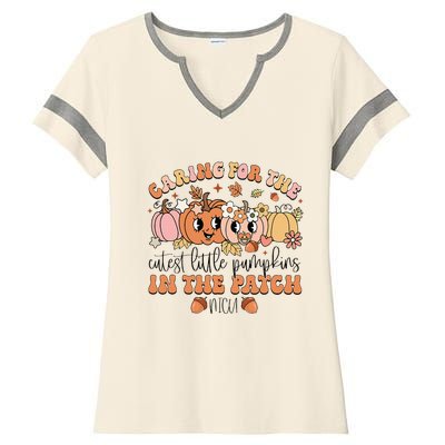 Caring For The Cutest Little Pumpkins In The Patch Nicu Fall Ladies Halftime Notch Neck Tee