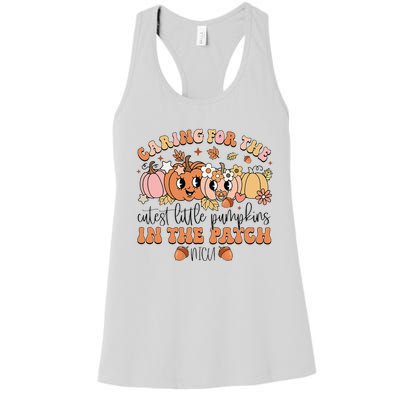 Caring For The Cutest Little Pumpkins In The Patch Nicu Fall Women's Racerback Tank