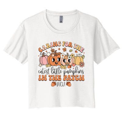 Caring For The Cutest Little Pumpkins In The Patch Nicu Fall Women's Crop Top Tee