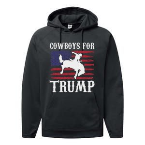 Cowboys For Trump: Western Trump Supporter Design Performance Fleece Hoodie