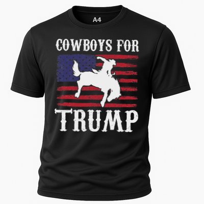 Cowboys For Trump: Western Trump Supporter Design Cooling Performance Crew T-Shirt