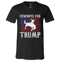 Cowboys For Trump: Western Trump Supporter Design V-Neck T-Shirt