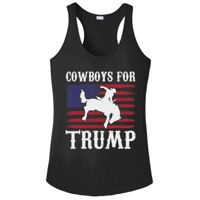 Cowboys For Trump: Western Trump Supporter Design Ladies PosiCharge Competitor Racerback Tank