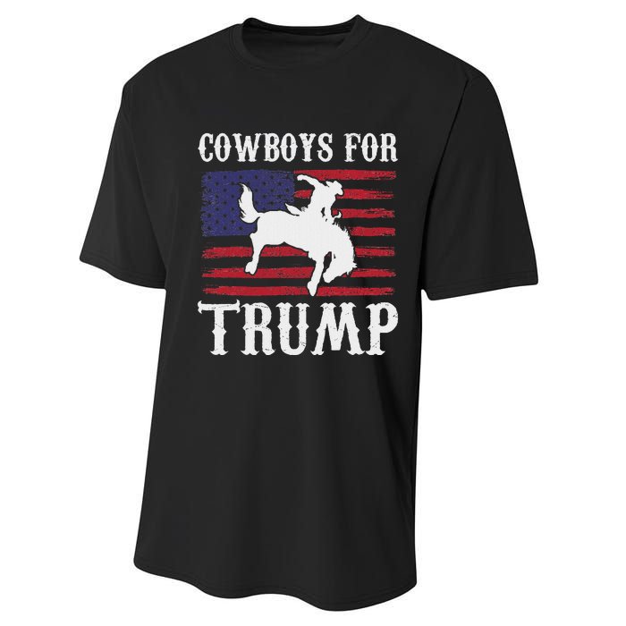 Cowboys For Trump: Western Trump Supporter Design Performance Sprint T-Shirt