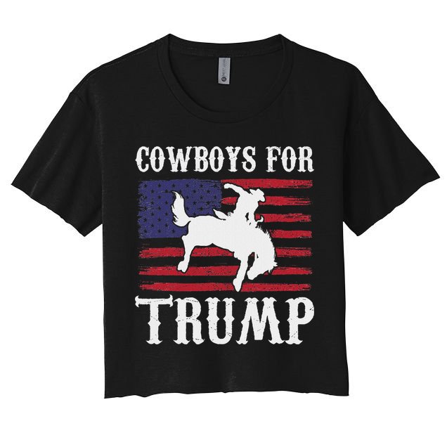 Cowboys For Trump: Western Trump Supporter Design Crop Top