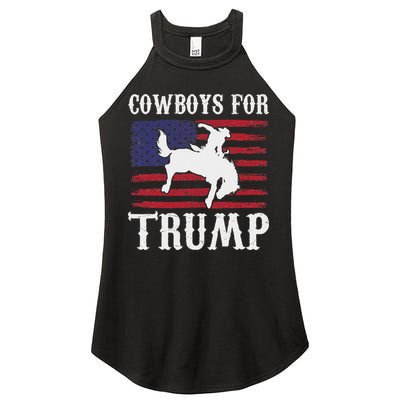 Cowboys For Trump: Western Trump Supporter Design Women's Perfect Tri Rocker Tank