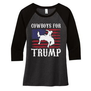 Cowboys For Trump: Western Trump Supporter Design Women's Tri-Blend 3/4-Sleeve Raglan Shirt