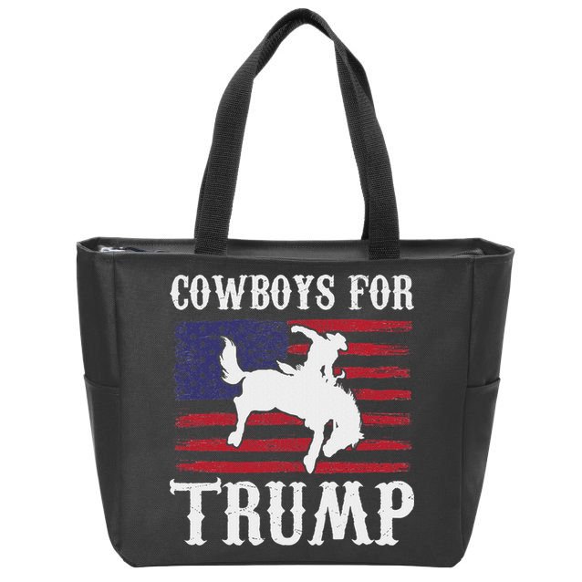 Cowboys For Trump: Western Trump Supporter Design Zip Tote Bag