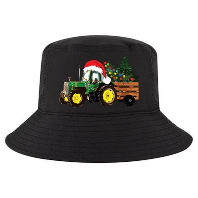 Christmas Farm Tractor Christmas Tree Lights Santa Farmer Cool Comfort Performance Bucket Hat