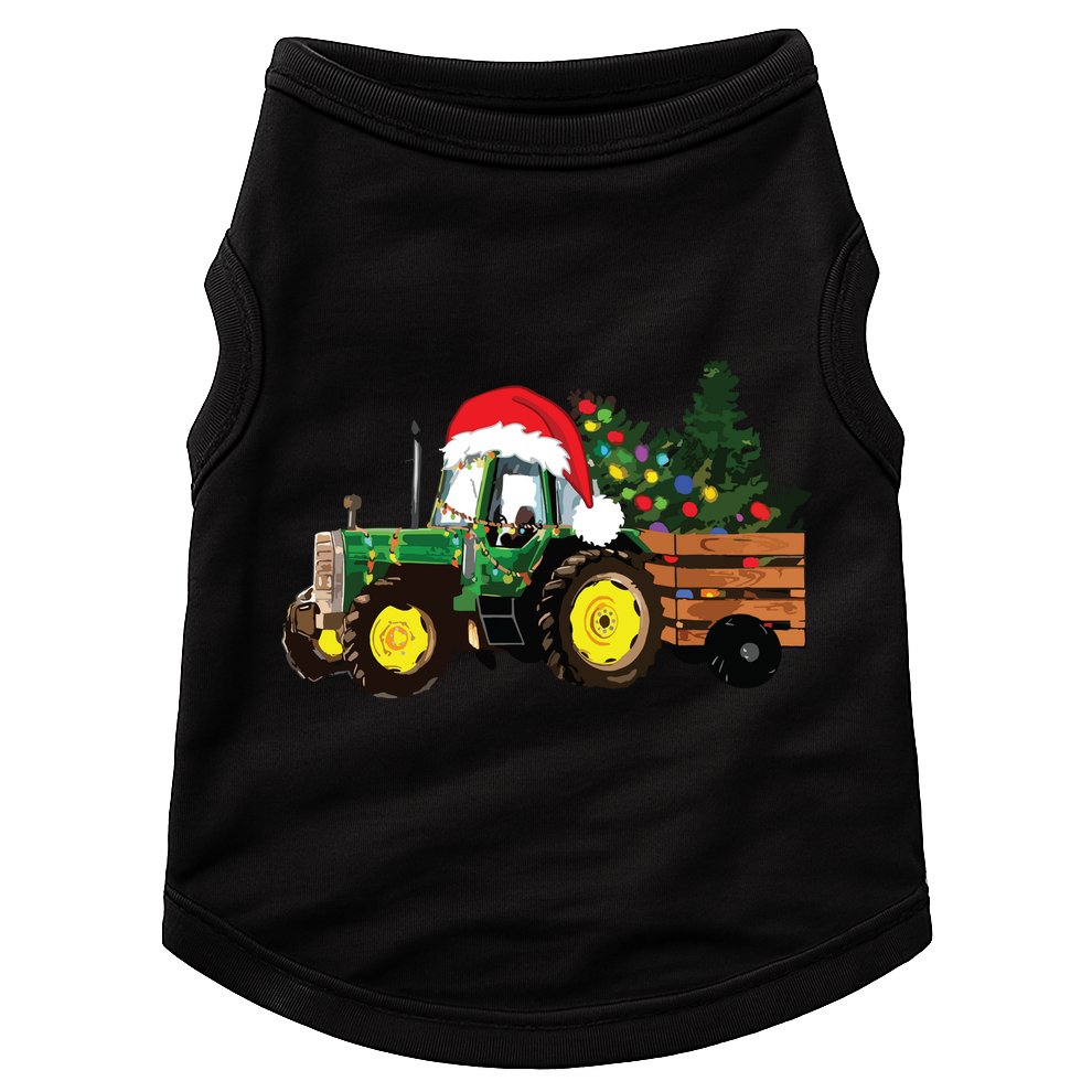 Christmas Farm Tractor Christmas Tree Lights Santa Farmer Doggie Tank