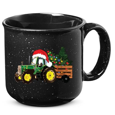 Christmas Farm Tractor Christmas Tree Lights Santa Farmer 15oz Campfire Ceramic Mug
