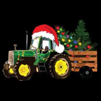 Christmas Farm Tractor Christmas Tree Lights Santa Farmer 16 in Basic Backpack